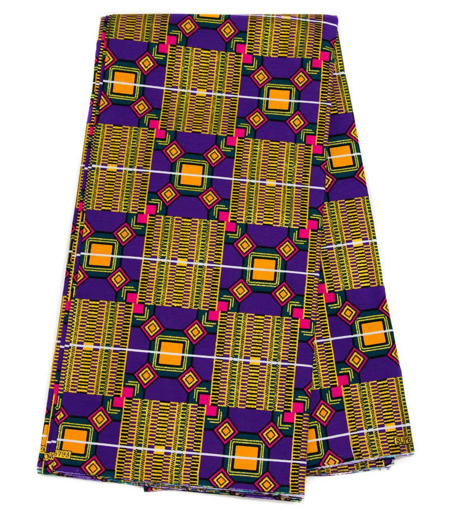 Glitter African fabric / Purple Dice metallic fabric WP1691 - Tess World Designs