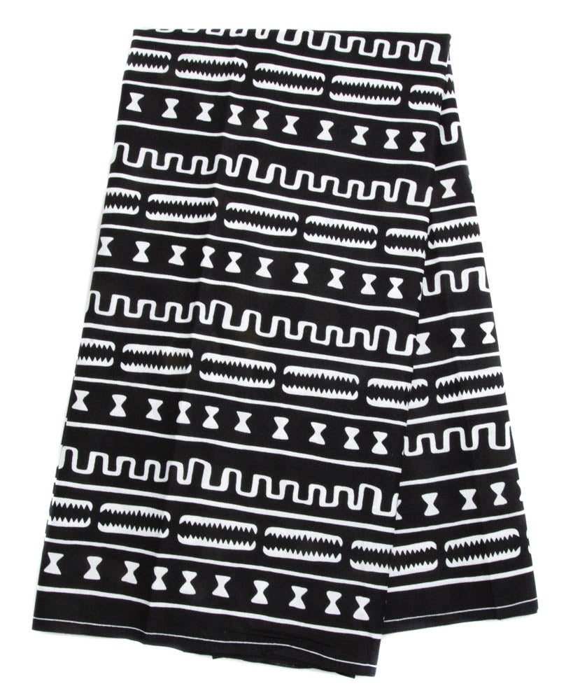 Ankara fabric/ Black and white print WP1442 - Tess World Designs
