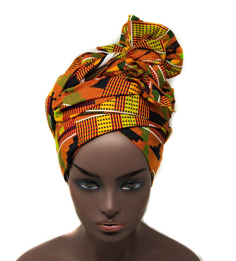 Kente Headwraps, Traditional African fabric HT114 - Tess World Designs
