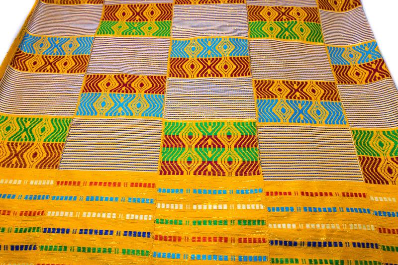Kente Cloth/ Authentic Handwoven/ Ghana Fabric/ Dunyo WK57 - Tess World Designs