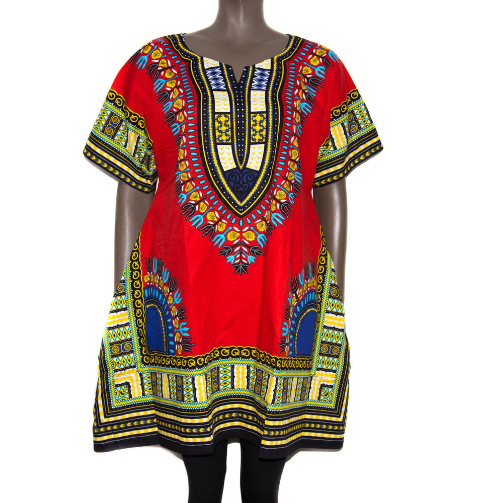 DW24 - Assorted Dashiki mini dress African clothing - Tess World Designs