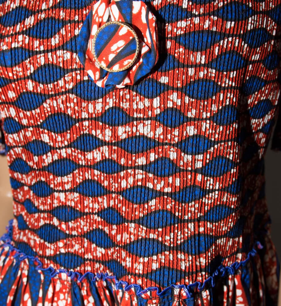 DW45 - Red and Navy African clothing Handmade from Togo, West Africa– Tess  World Designs