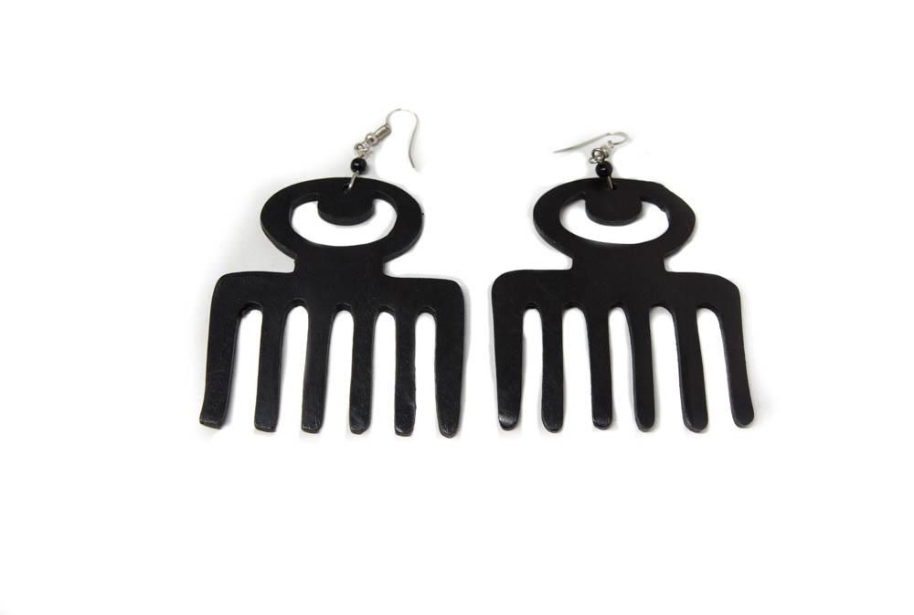 Large Duafe African jewelry | African Wooden Earring -JW07 - Tess World Designs