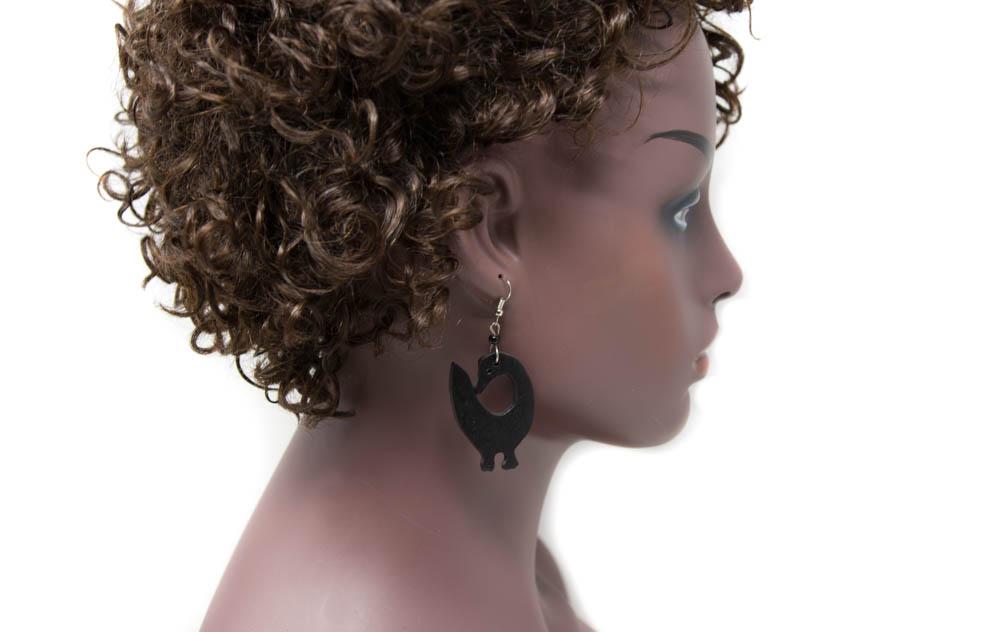 Sankofa African jewelry | African Wooden Earring -JW06 - Tess World Designs