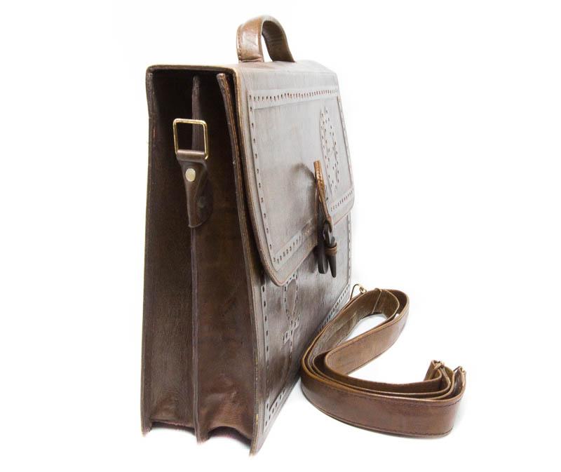 Genuine Leather /Handmade Brown leather Bag Made in Mali BG32 - Tess World Designs