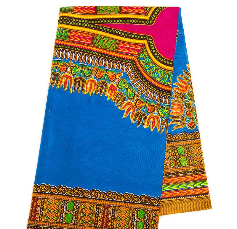 Blue Dashiki fabric / African fabric/ Large design DS114 - Tess World Designs