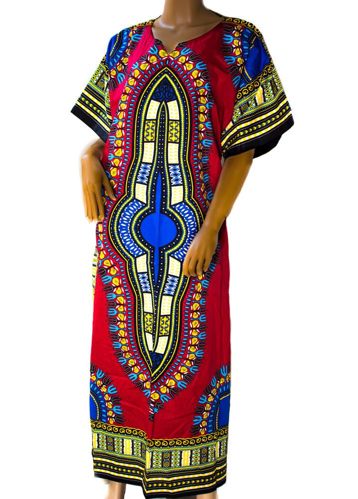 Dashiki dress, Long / African clothing/ Dark Red DW33 - Tess World Designs