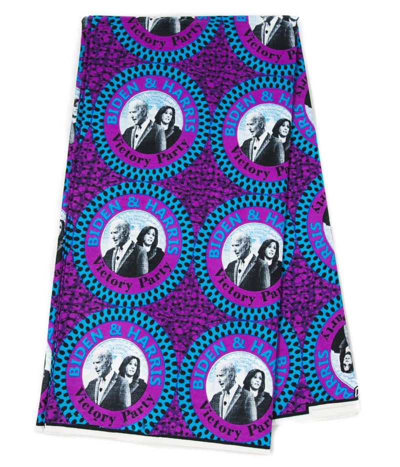 African fabric per yard/ Purple Biden/Harris fabric WP1518B - Tess World Designs