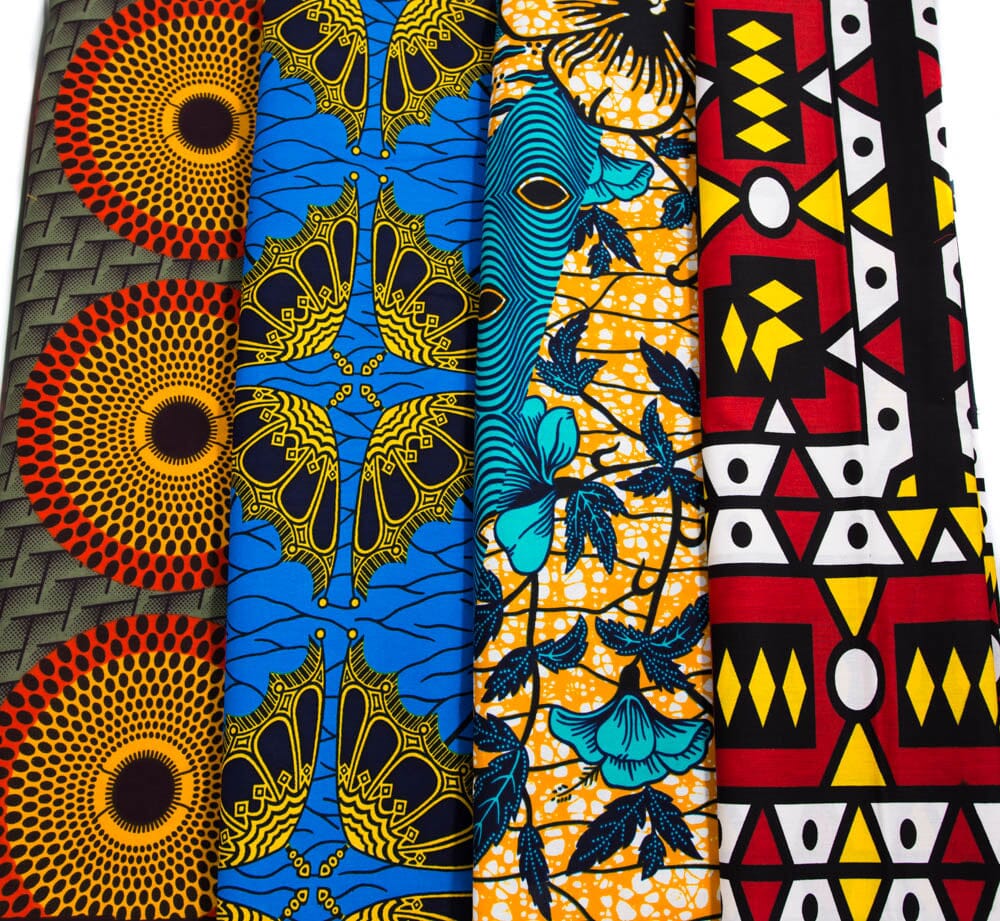 WP1743-OBOR - 2 yard African Material Fabric bundle/ 4 pieces - Tess World Designs