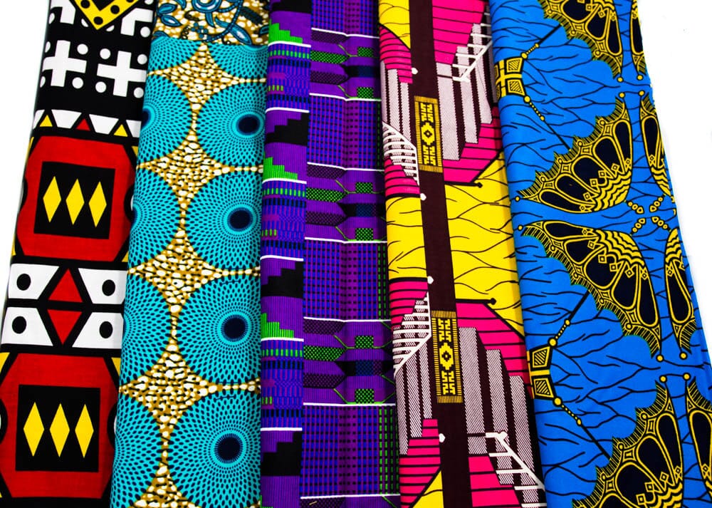 WP1745-RTPYB - One Yard African Fabric Bundle, Ankara Quilt, 5 pieces - Tess World Designs