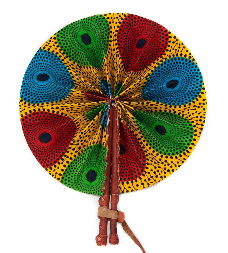 African Fabric Fan, ONE RANDOM Assorted African Fabric Fan, minuia AC70 - Tess World Designs