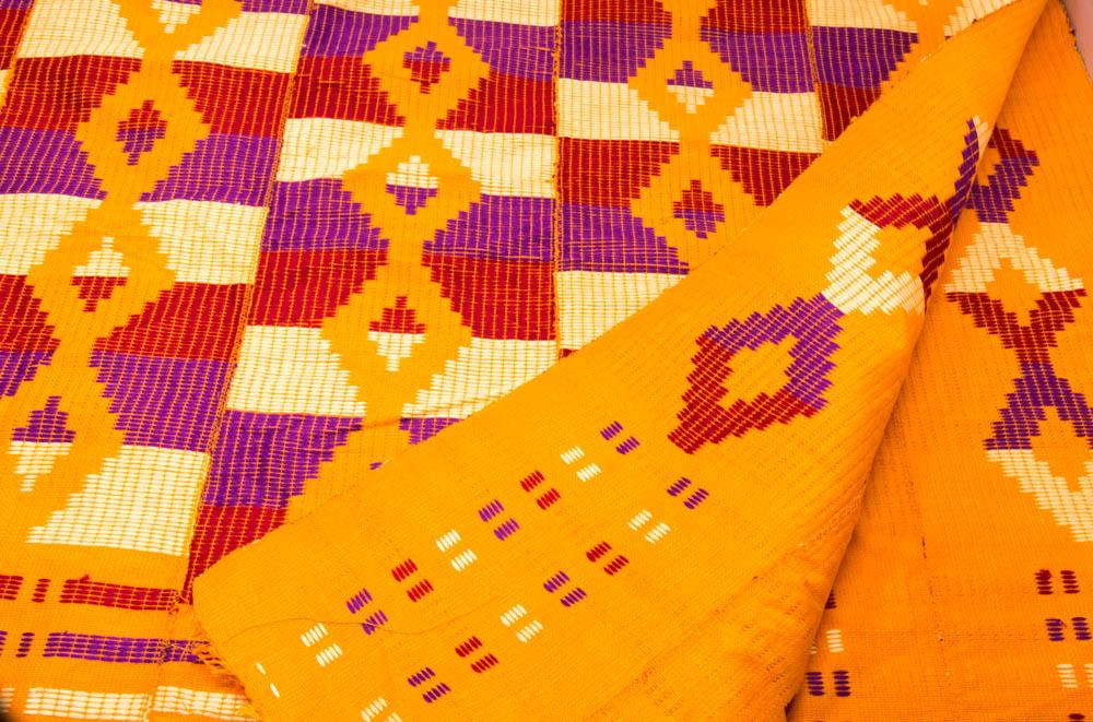 White Kente Cloth/ Authentic Handwoven from Ghana/ Ehenyuive WK91 - Tess World Designs