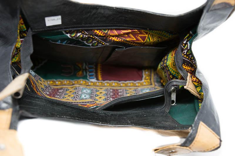 Exclusive bi-colored Handmade leather bag/ made in West Africa BG37 - Tess World Designs