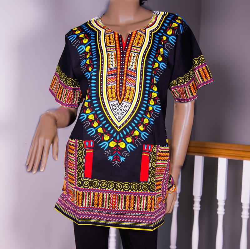 Black Dashiki men/ Dashiki women/ African fabric DW31 - Tess World Designs