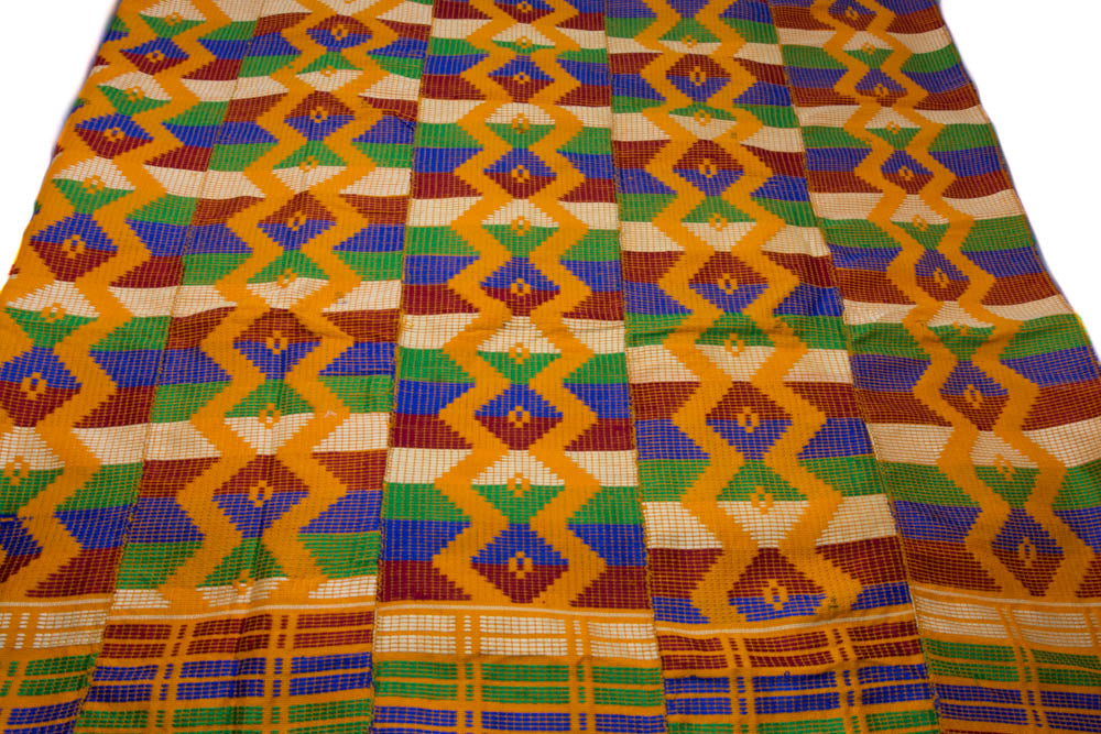 Kente Cloth/ Authentic Handwoven from Ghana/ Elemawusi WK70 - Tess World Designs