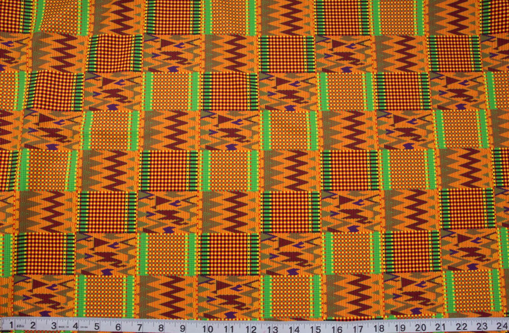 Orange 4 Way Jersey stretch African Fabric per yard/ Kente African ins–  Tess World Designs