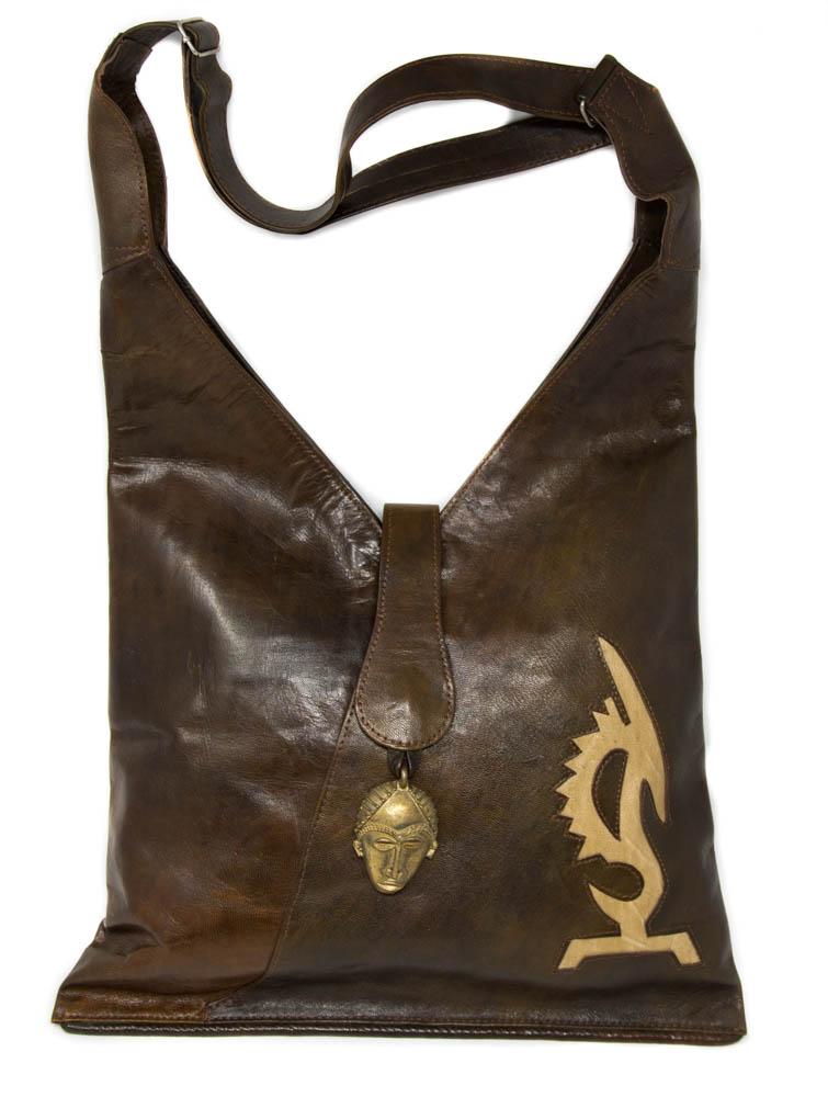 Handmade Mali leather bag/ Shoulder bag/ West African bag BG108 - Tess World Designs