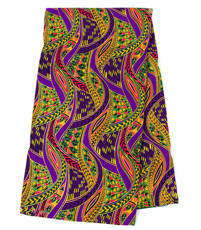Glitter African fabric per yard/ Purple/Green metallic fabric WP1536-1 - Tess World Designs