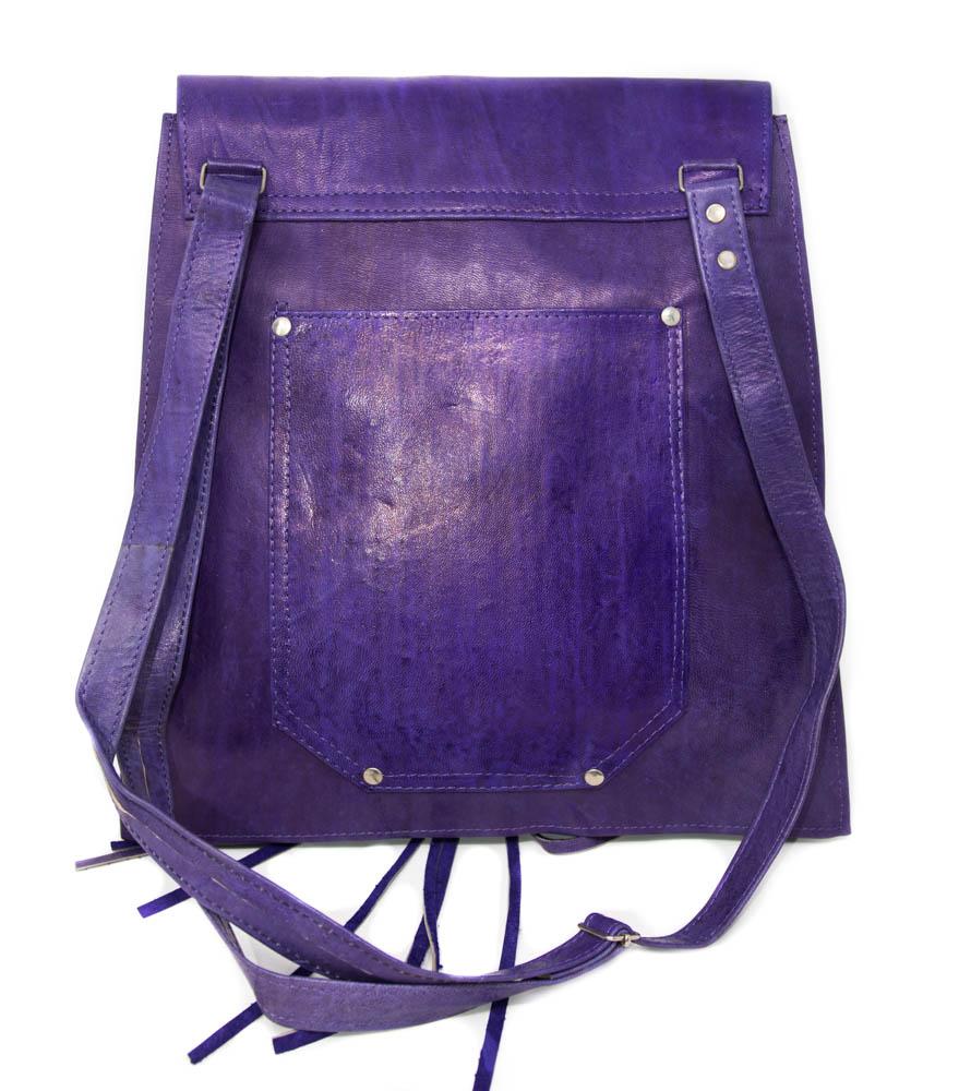Purple Handmade African leather bag / Horse Hair Bag BG119 - Tess World Designs