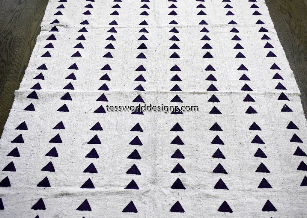 Authentic Mali mud cloth Fabric, black triangles, MC139 - Tess World Designs